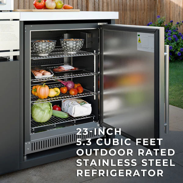 Emory 9' Galvanized Steel Outdoor Kitchen Island