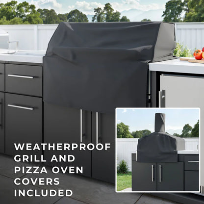 Emory 12' Galvanized Steel Outdoor Kitchen Island